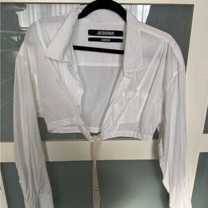 Jacquemus White Button Down Cropped Shirt